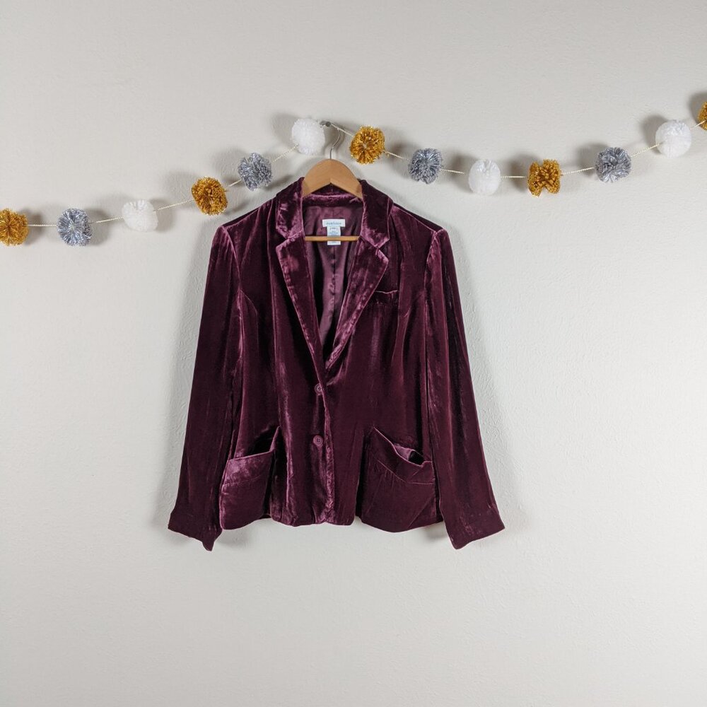 Sundance Raspberry Velvet Blazer - Size 8P - Picture 2 of 16